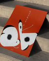 Chou Chou Modern Duvar Tablosu – Turuncu Japon Kelebek Poster