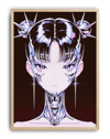 Chrome Valkyrie Modern Duvar Tablosu – Siyah Krom Anime Poster
