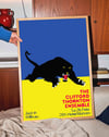 Clifford Thornton Panther Modern Duvar Tablosu - Mavi Sarı Jazz Poster