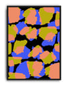Color Blocks Mavi Turuncu Soyut Desen Duvar Tablosu
