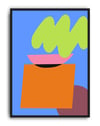 Color Stack Mavi Turuncu Soyut Geometrik Duvar Tablosu