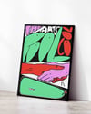 Cool Pool Modern Duvar Tablosu - Yeşil Pembe Grafik Poster