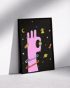 Cosmic Hand Modern Duvar Tablosu – Pembe El ve Uzay Poster