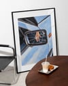 Cracked Mirror, Blue Car – Çağdaş Resim ve Modern Duvar Tablosu