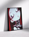 Crimson Chrome Modern Duvar Tablosu – Kırmızı Siyah Anime Poster