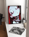 Crimson Chrome Modern Duvar Tablosu – Kırmızı Siyah Anime Poster