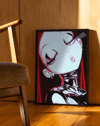 Crimson Chrome Modern Duvar Tablosu – Kırmızı Siyah Anime Poster