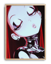 Crimson Chrome Modern Duvar Tablosu – Kırmızı Siyah Anime Poster