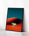 Crimson Horse Modern Duvar Tablosu – Kırmızı Manzara At Poster