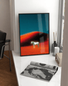 Crimson Horse Modern Duvar Tablosu – Kırmızı Manzara At Poster