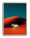 Crimson Horse Modern Duvar Tablosu – Kırmızı Manzara At Poster
