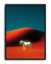 Crimson Horse Modern Duvar Tablosu – Kırmızı Manzara At Poster