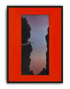 Crimson Passage Modern Duvar Tablosu – Kırmızı Minimal Abstract Poster