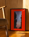 Crimson Passage Modern Duvar Tablosu – Kırmızı Minimal Abstract Poster