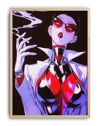 Crimson Smoke Modern Duvar Tablosu – Kırmızı Siyah Anime Poster