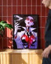 Crimson Smoke Modern Duvar Tablosu – Kırmızı Siyah Anime Poster