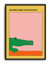 Crocodile Mood Modern Duvar Tablosu – Sarı Pembe Timsah Poster