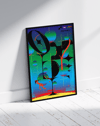 Digital Orbit Modern Duvar Tablosu – Yeşil Mavi Futuristik Abstract Poster