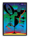 Digital Orbit Modern Duvar Tablosu – Yeşil Mavi Futuristik Abstract Poster