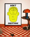 Don't Overthink Modern Duvar Tablosu - Sarı Minimal Figüratif Poster