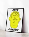 Don't Overthink Modern Duvar Tablosu - Sarı Minimal Figüratif Poster