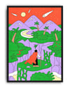 Dream Valley Modern Duvar Tablosu – Renkli Sürreal Manzara Poster
