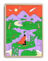 Dream Valley Modern Duvar Tablosu – Renkli Sürreal Manzara Poster