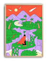 Dream Valley Modern Duvar Tablosu – Renkli Sürreal Manzara Poster