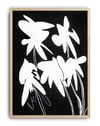 Echo Bloom Modern Duvar Tablosu – Siyah Beyaz Minimal Çiçek Poster
