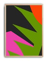 Electric Bloom Pembe Yeşil Soyut Geometrik Duvar Tablosu