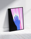 Electric Touch Modern Duvar Tablosu – Mavi El Abstract Poster
