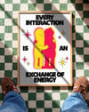 Exchange of Energy Modern Duvar Tablosu - Sarı Pembe Figüratif Poster