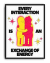 Exchange of Energy Modern Duvar Tablosu - Sarı Pembe Figüratif Poster