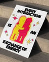 Exchange of Energy Modern Duvar Tablosu - Sarı Pembe Figüratif Poster