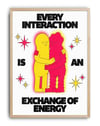 Exchange of Energy Modern Duvar Tablosu - Sarı Pembe Figüratif Poster