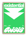 Existential Green Modern Duvar Tablosu – Yeşil Tipografik Grafik Poster