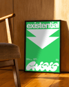 Existential Green Modern Duvar Tablosu – Yeşil Tipografik Grafik Poster