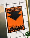 Existential Orange Modern Duvar Tablosu – Turuncu Siyah Tipografik Poster