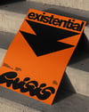 Existential Orange Modern Duvar Tablosu – Turuncu Siyah Tipografik Poster
