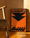 Existential Orange Modern Duvar Tablosu – Turuncu Siyah Tipografik Poster