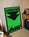 Existential Orange Modern Duvar Tablosu – Turuncu Siyah Tipografik Poster