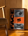 Face Code Modern Duvar Tablosu – Turuncu Siyah Grafik Poster