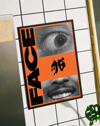 Face Code Modern Duvar Tablosu – Turuncu Siyah Grafik Poster
