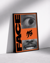 Face Code Modern Duvar Tablosu – Turuncu Siyah Grafik Poster