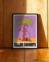Falling Coconuts Modern Duvar Tablosu - Mor Turuncu Abstract Poster
