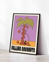Falling Coconuts Modern Duvar Tablosu - Mor Turuncu Abstract Poster