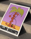 Falling Coconuts Modern Duvar Tablosu - Mor Turuncu Abstract Poster