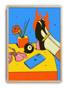 Fire Call Modern Duvar Tablosu – Mavi Sarı Pop Art Poster