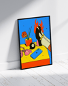 Fire Call Modern Duvar Tablosu – Mavi Sarı Pop Art Poster