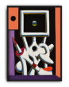 Frame Bloom Modern Duvar Tablosu – Siyah Turuncu Abstract Poster